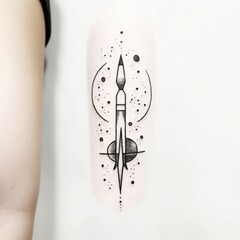 Rocket tattoo design. Generative AI