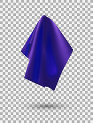 Purple shiny fabric, handkerchief or tablecloth hanging