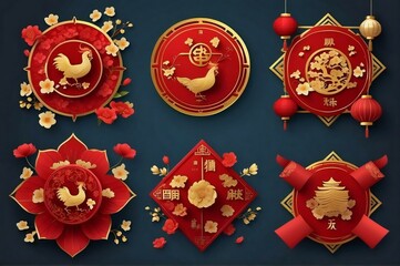 Chinese Happy New Year greeting set