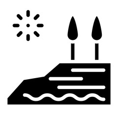 Terrain icon vector image. Can be used for Geography.