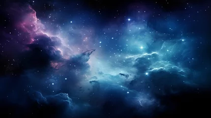 Tuinposter Stunning cosmic nebula and stars  360 degree hdri spherical panorama of space background © Ilja
