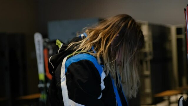 Women shopping and relaxing at ski stores