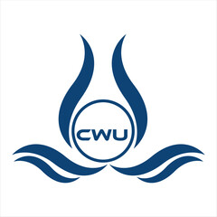 CWU letter water drop icon design with white background in illustrator, CWU Monogram logo design for entrepreneur and business.
