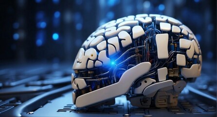Living brain of modern futuristic electronics. Artificial intelligence