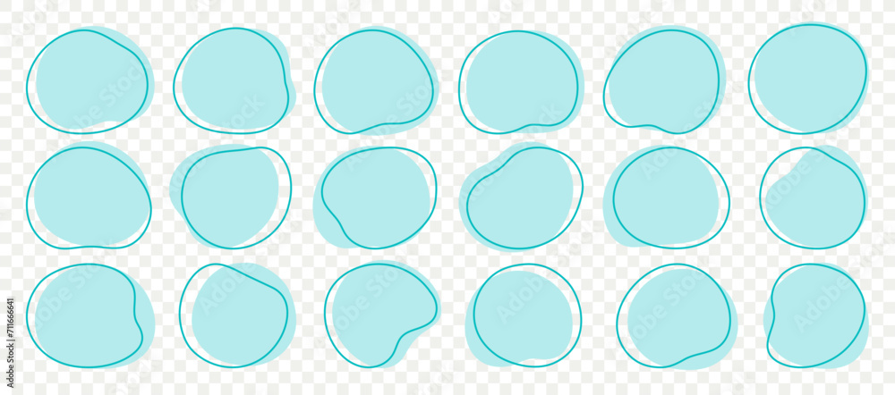 Aufkleber organic amoeba blob shape abstract green color with line vector illustration isolated on transparent