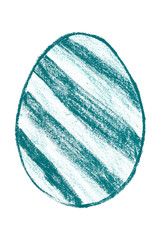 Drawing green Easter eggs isolated on transparent background.