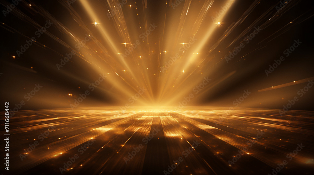 Wall mural abstract background with rays of light and bokeh. 3d rendering. generative ai