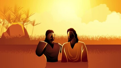 Biblical motion graphics series, Jesus baptised by John the Baptist