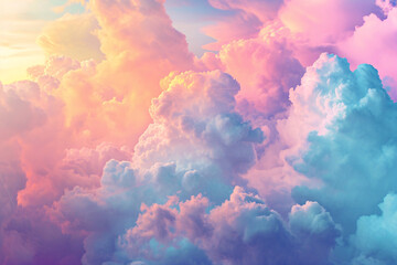 Pastel colored clouds in a dreamy sky