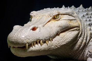 Obraz premium Albino saltwater crocodile: Striking lack of pigmentation.