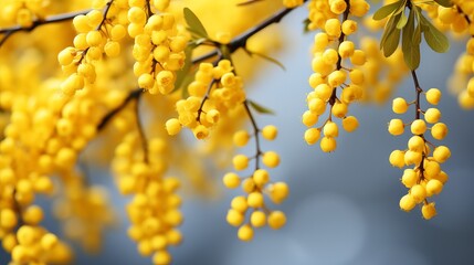 Minimalistic colorful spring blurred background in vibrant yellow tones for product placement