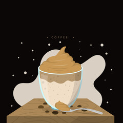 Dalgona coffee illustration2