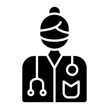 Female Surgeon icon vector image. Can be used for Medicine.