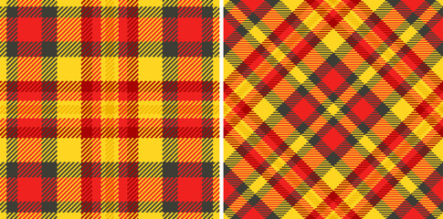 Fabric seamless background of pattern tartan textile with a check plaid vector texture.