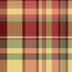 Figure texture plaid textile, britain tartan vector fabric. Thread pattern background seamless check in orange and red colors.