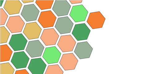 Hexagonal Rainbow background design. digital illustration.