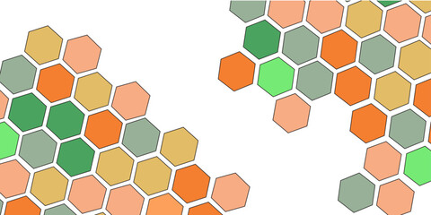 Hexagonal Rainbow background design. digital illustration.