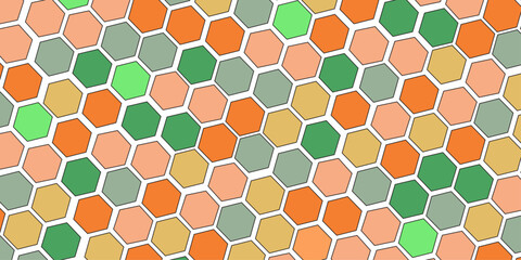 Hexagonal Rainbow background design. digital illustration.