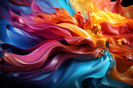 3d Colorful wavy background