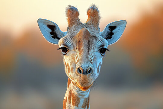 An up-close view of a giraffe's graceful and patterned neck, highlighting its distinctive spots and texture.