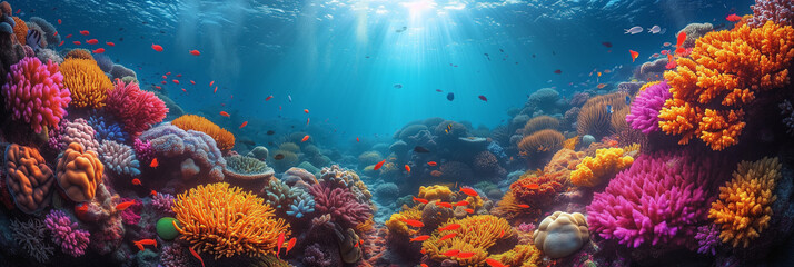 The lively shades and intricate motifs of coral reefs can be visually captivating. The variety of marine life.