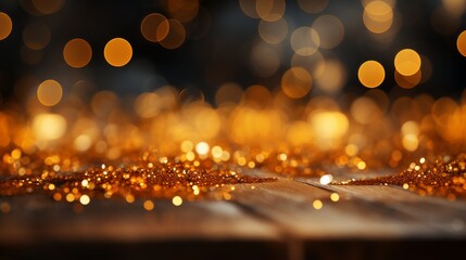Abstract yellow glowing particles bokeh background with a captivating and mesmerizing effect