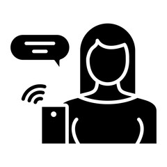 Woman Talking on Call icon vector image. Can be used for Housekeeping.
