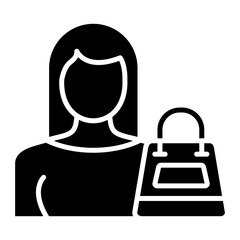 Woman Shopping icon vector image. Can be used for Housekeeping.