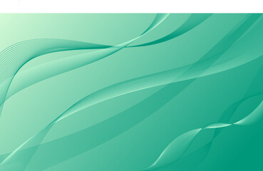 abstract green smooth lines wave curves with gradient background