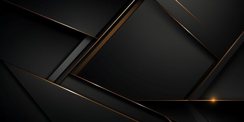 Abstract black 3d geometric design with gold effect