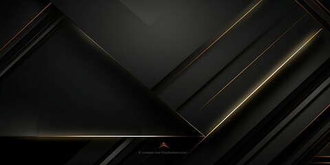 Abstract black 3d geometric design with gold effect