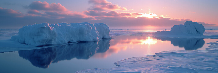 The harsh allure of the Arctic panorama, with its icy expanses and distinctive fauna.