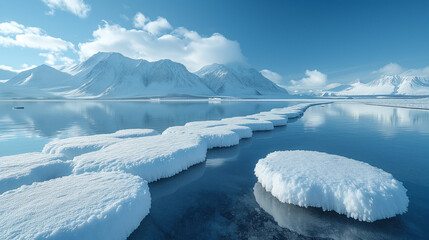 Fototapeta na wymiar The desolate charm of the Arctic environment, showcasing frozen horizons and unique wildlife