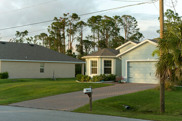 American mailbox at Florida home front yard on suburban street side