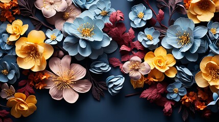 Creative layout made of different flowers