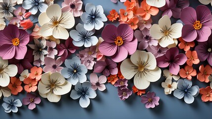 Creative layout made of different beautiful flowers