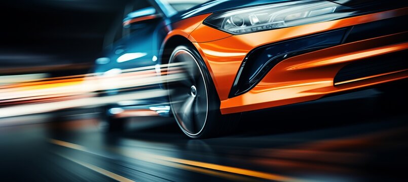 Blurred bokeh with racing visuals and dynamic car parts   automotive performance background