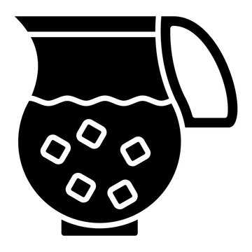 black pitcher with ice cubes clip art preview