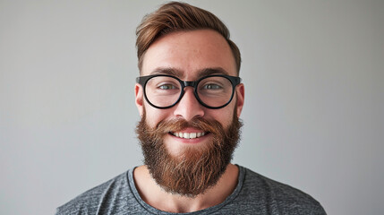Portrait of the attractive man in glasses. 