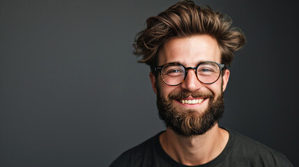 Obraz premium Portrait of the attractive man in glasses. 