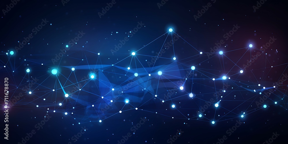 Leinwandbilder abstract technology background with connection lines and dots