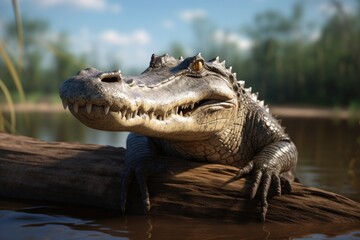 Obraz premium Summary: Australian Crocodile