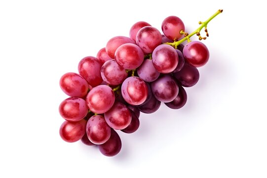 Red grape on white background