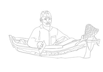 person in a boat