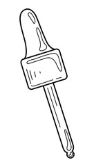 Pipette for cosmetic oil sketch. Hand drawn line art illustration.