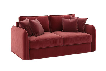Red Couch With Pillows