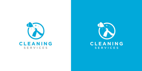 Cleaning service and maid logo for men and women. cleaning service design template - obrazy, fototapety, plakaty