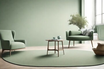 A tranquil sea of sage green, evoking a sense of harmony and balance in its minimalist beauty