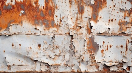 Old rusty white metal background.Generative AI