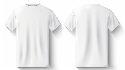Professional white t shirt mockup template with front and back view for design print presentation